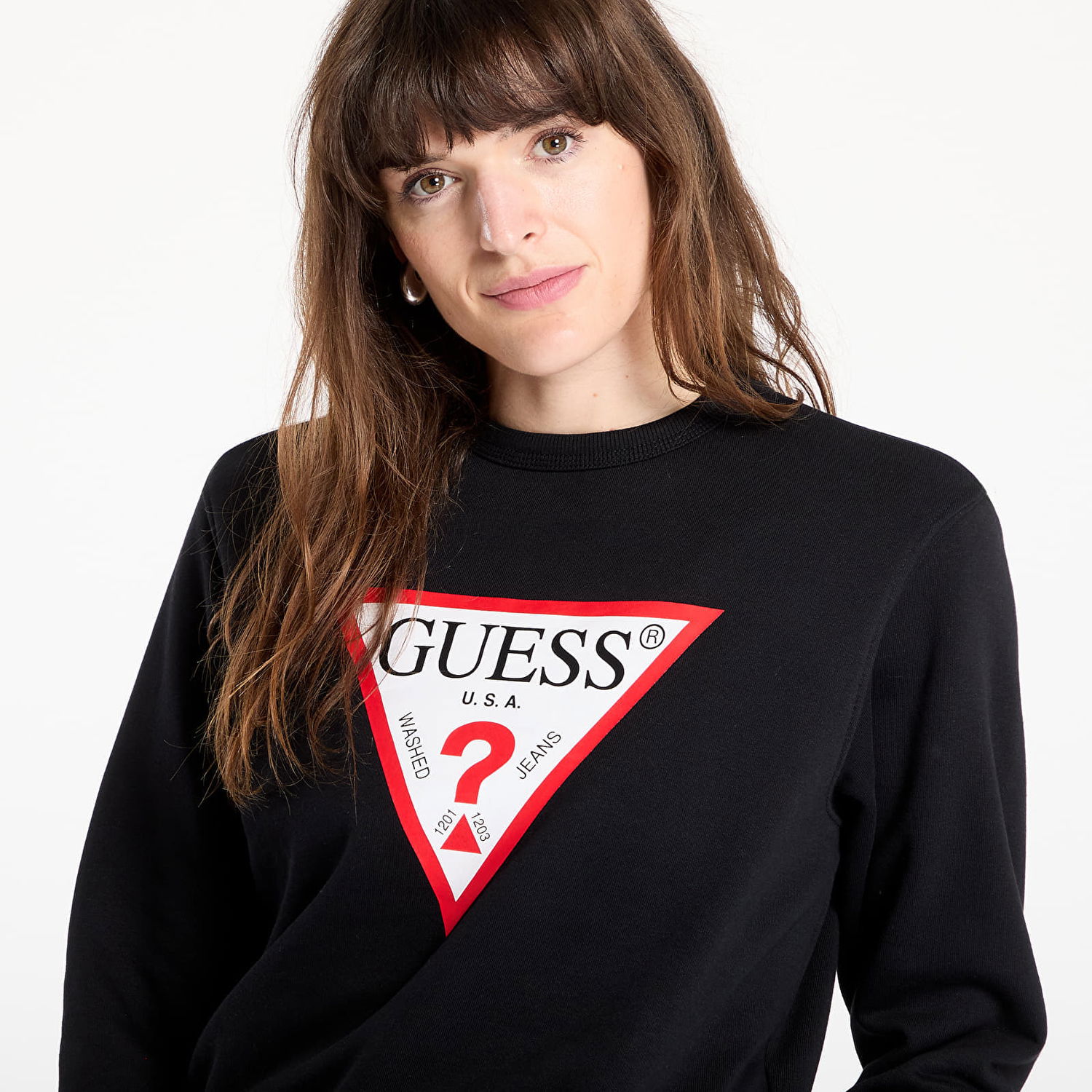 Sweatshirt GUESS Guess Original Fleece Sweatshirt Sort | W2YQ16KBA11-JBLK, 1