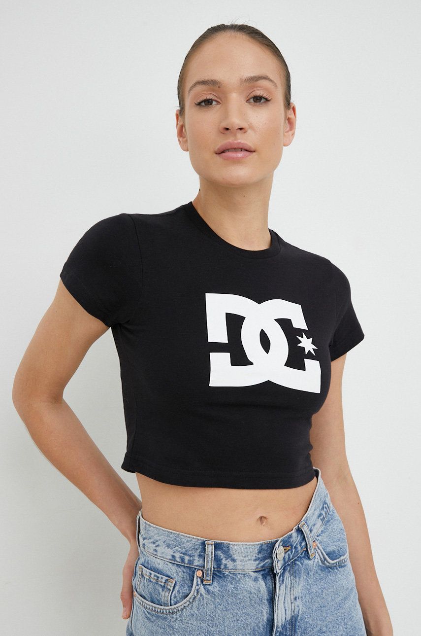T-shirt DC Bavlněné tričko čeT-shirt rná barva Sort | ADJZT03035, 0