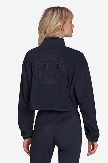 Sweatshirt adidas Originals Retro 1/4 Zip Cropped Mørkeblå | HL0052, 3