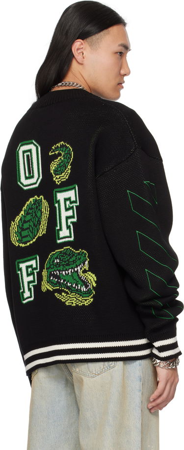 Sweater Off-White Varsity Cardigan Sort | OMHB019S25KNI0021057, 2