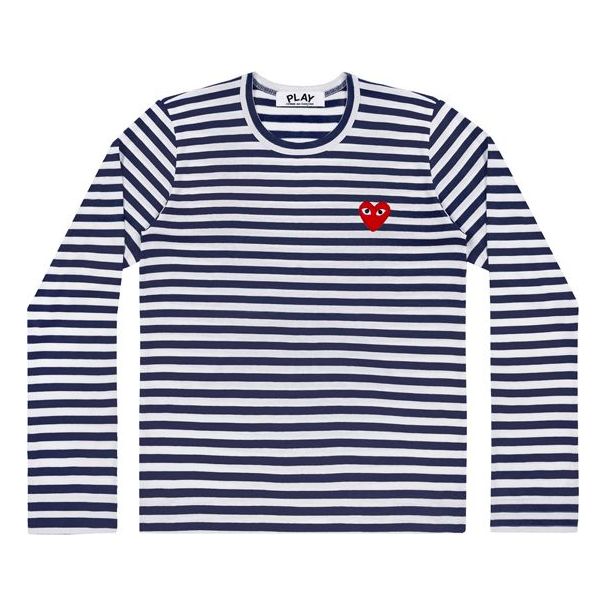 T-shirt Comme des Garçons PLAY Stripe Long Sleeve Tee Blå | AZ-T009-051-1
