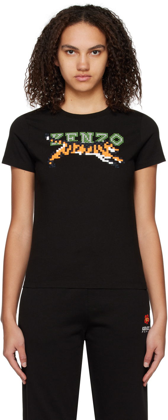 T-shirt KENZO Paris Pixel Classic T-Shirt Sort | FD52TS0124SG, 0