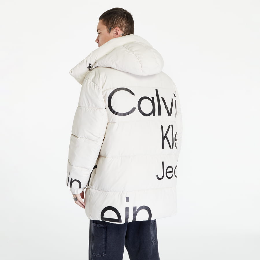 Puffer jakke CALVIN KLEIN JEANS Bold Disrupted Logo Jacket Beige | J30J321913 ACF, 1