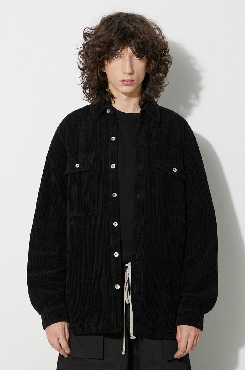 Skjorte Rick Owens Corduroy Shirt Jacket Sort | DU02C5755.HC