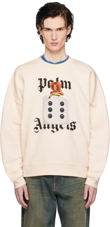 Sweatshirt Palm Angels Holly Pin Up Graphic Sweatshirt Lyserød | PMBA080S25FLE0033C10, 0