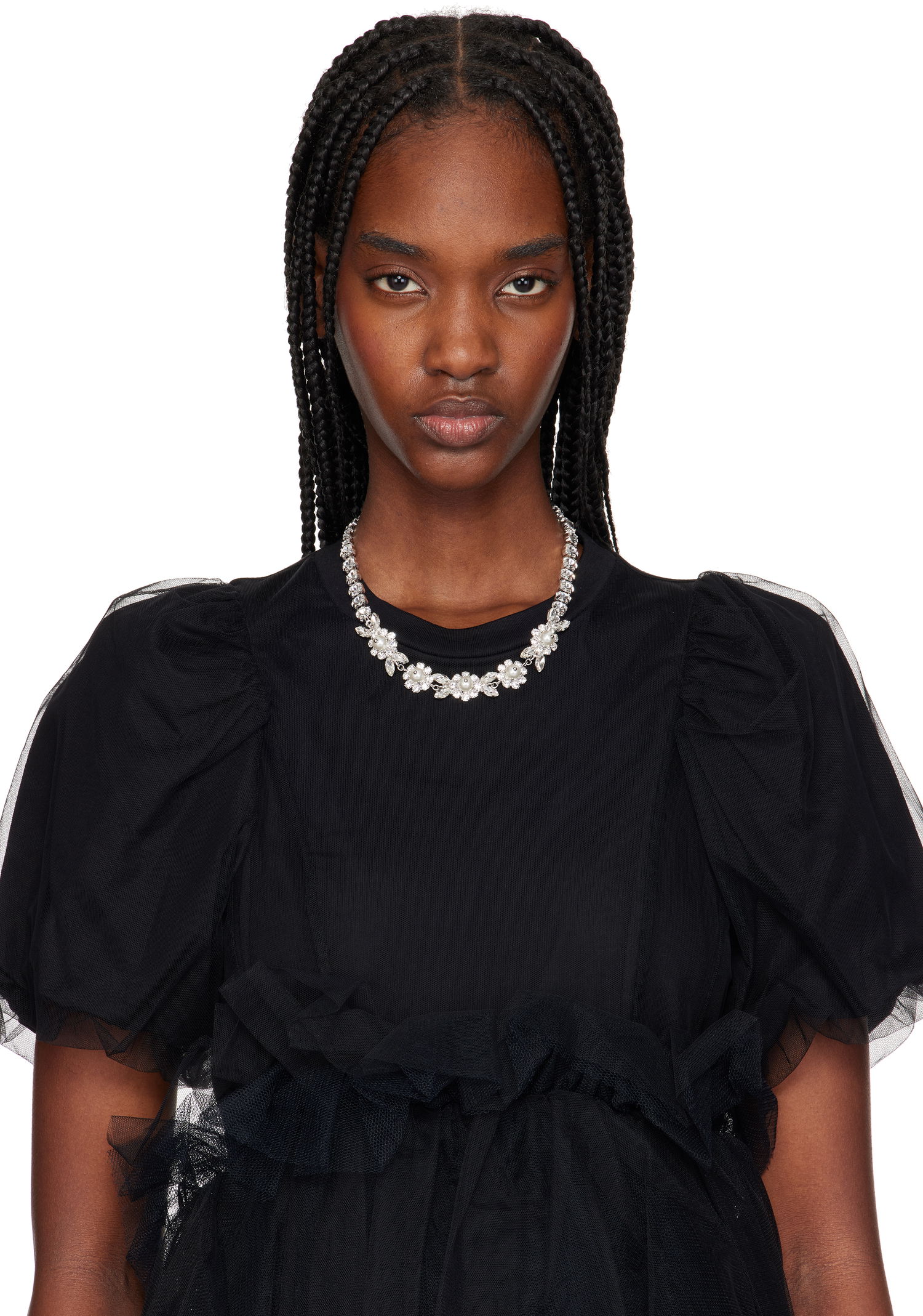 Halskæde Simone Rocha Simone Rocha Pearl & Crystal Daisy Floret Necklace Metalisk | NKS84 0906, 1