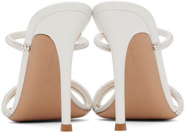Sneakers og sko Gianvito Rossi Cannes Crystal-Embellished Satin Heeled Sandals Hvid | G16090.15RIC.XCN, 1