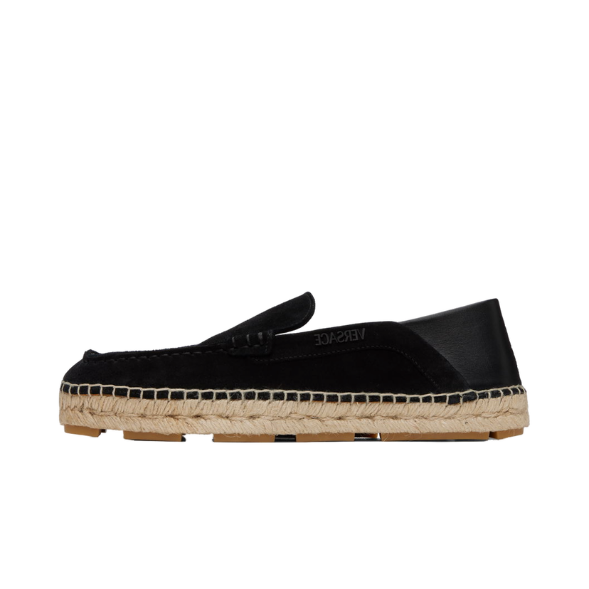 Sneakers og sko Versace Black Logo Suede Espadrilles Sort | 1015926_1A11237