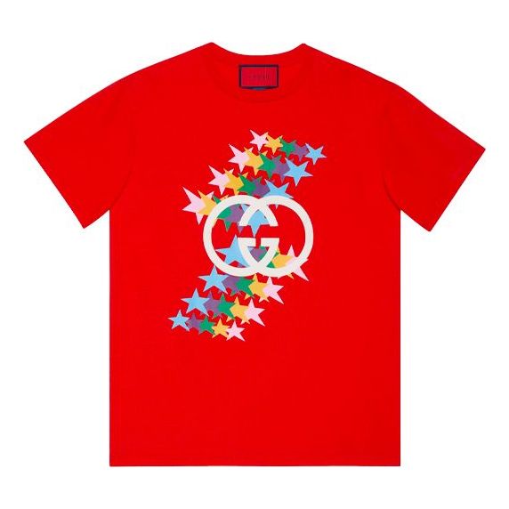 T-shirt Gucci Gucci Rainbow Logo T-Shirt Rød | 548334-XJDNI-6229, 0