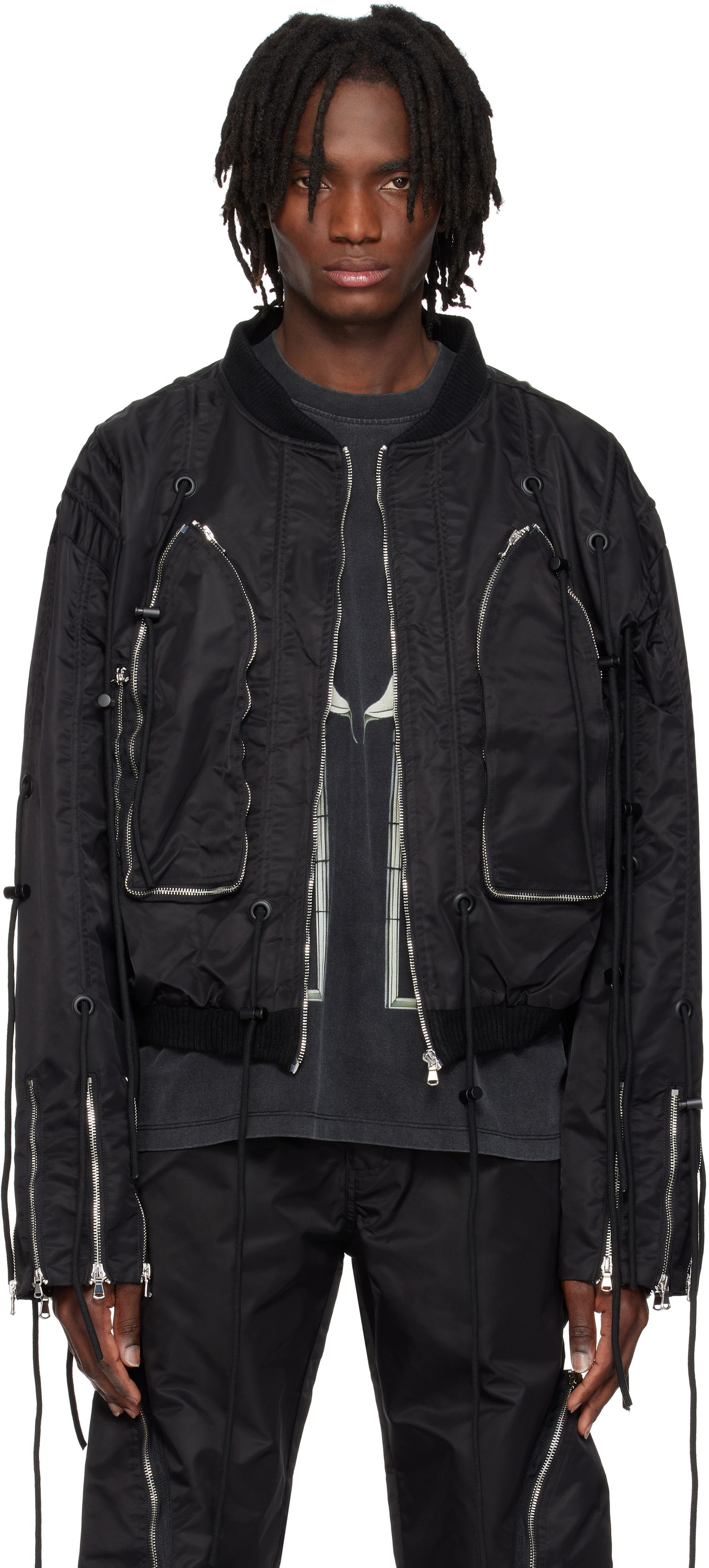 Bomberjakke Who Decides War Who Decides War String Theory Bomber Jacket Sort | 1131410002SS25, 0