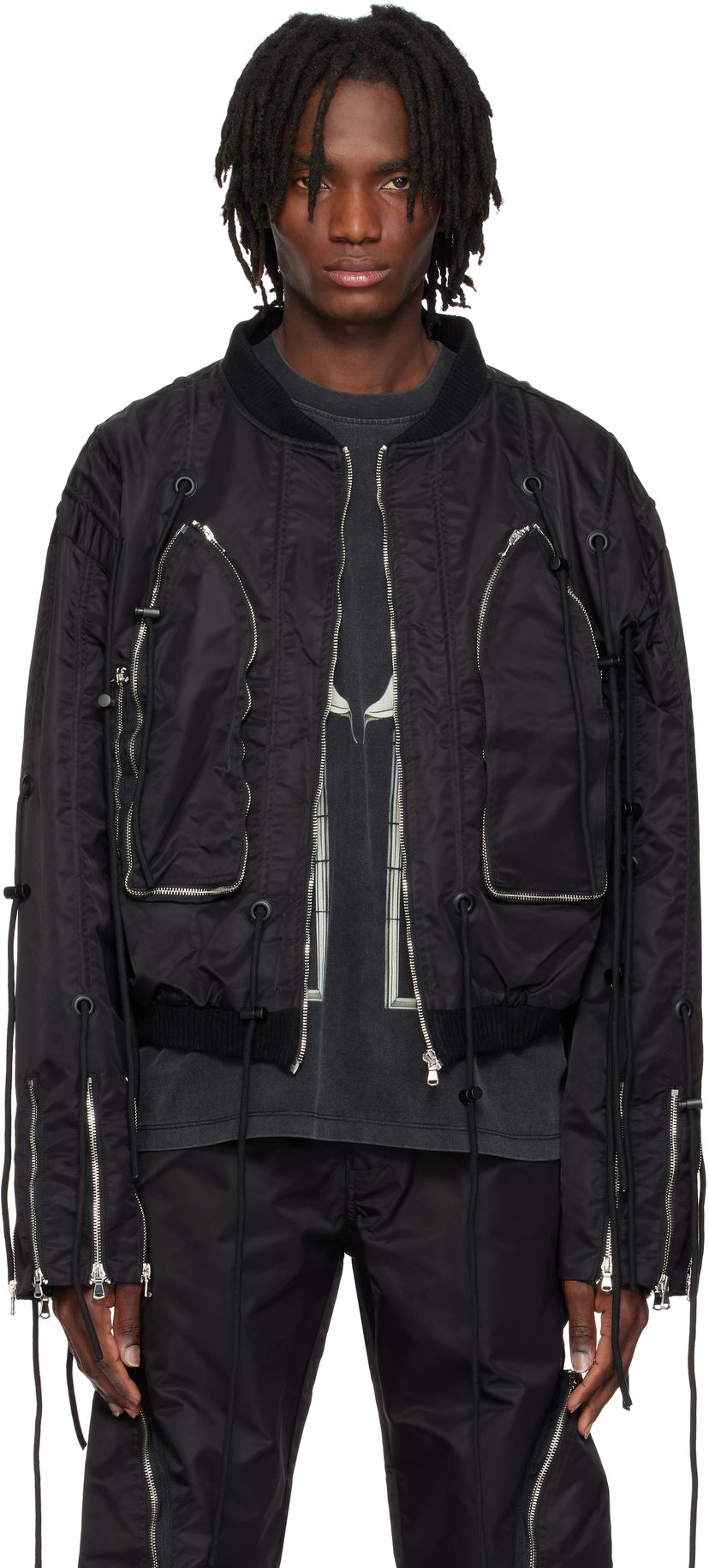 Bomberjakke Who Decides War Who Decides War String Theory Bomber Jacket Sort | 1131410002SS25