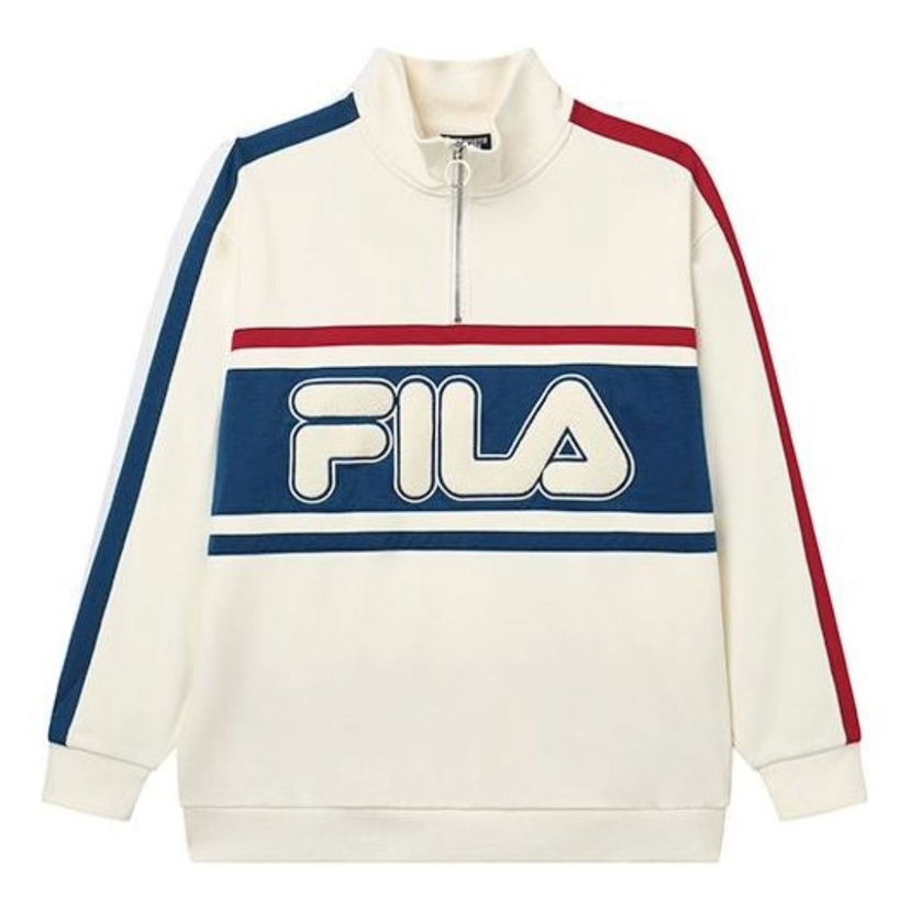 Sweatshirt FILA Logo Pullover Sweatshirt Hvid | F11U239299F-IV