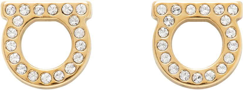 Øreringe FERRAGAMO Salvatore Ferragamo Gancini Crystal Earrings Metalisk | 696576