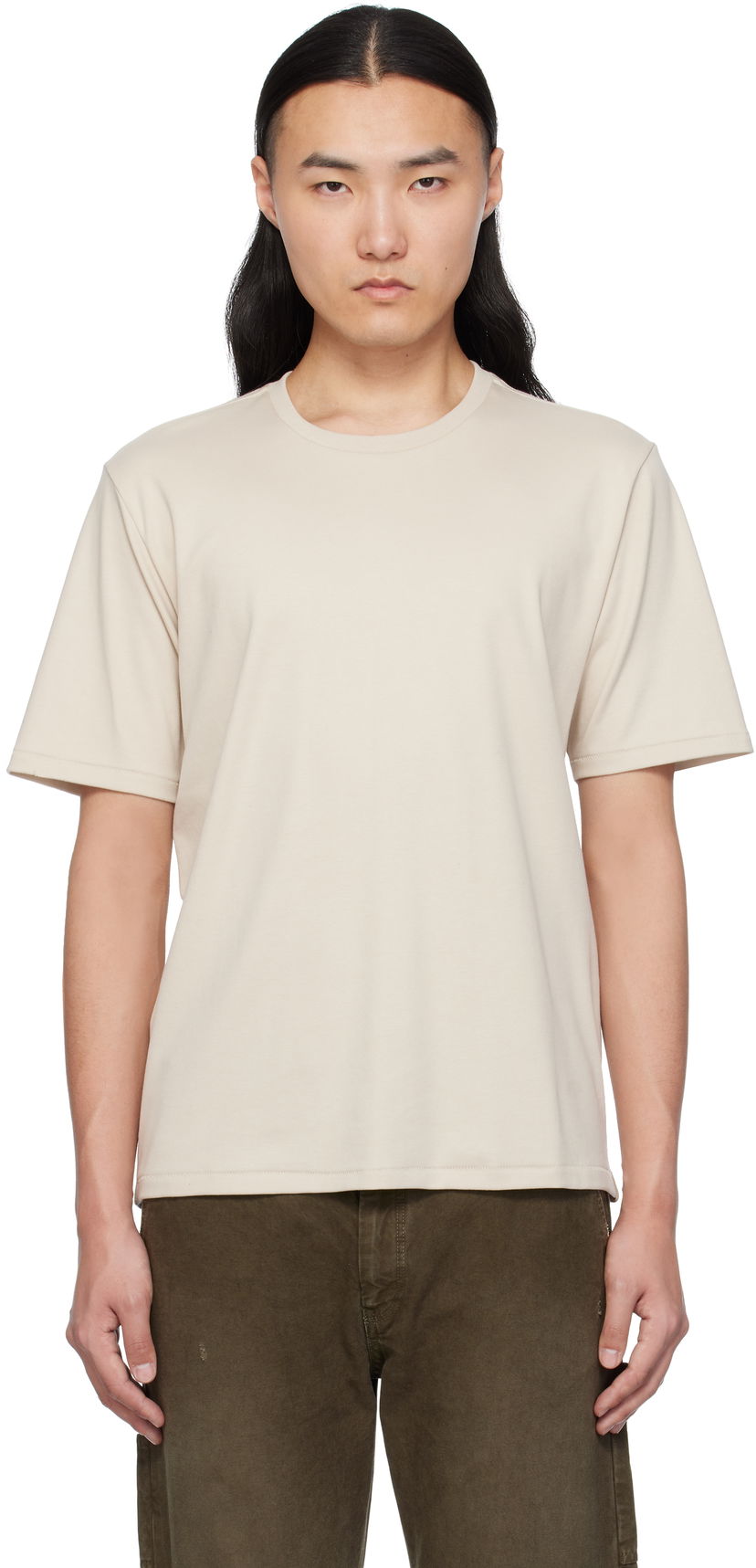 T-shirt rag & bone rag & bone Pima Cotton T-Shirt Beige | MBC24HT019W319