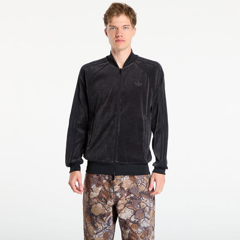 Sweatshirt adidas Originals Sweatshirt adidas SST Adicolor Velour Track Top Black Sort | JX1559