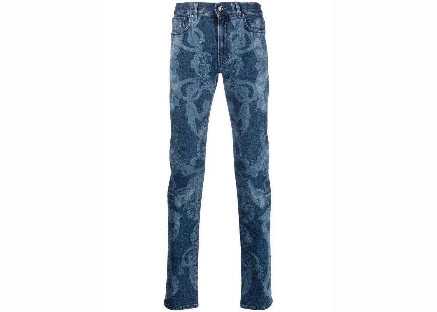 Jeans Versace Baroque-Print Skinny Jeans Blue Blå | 1006078-1A04164-1D030, 0