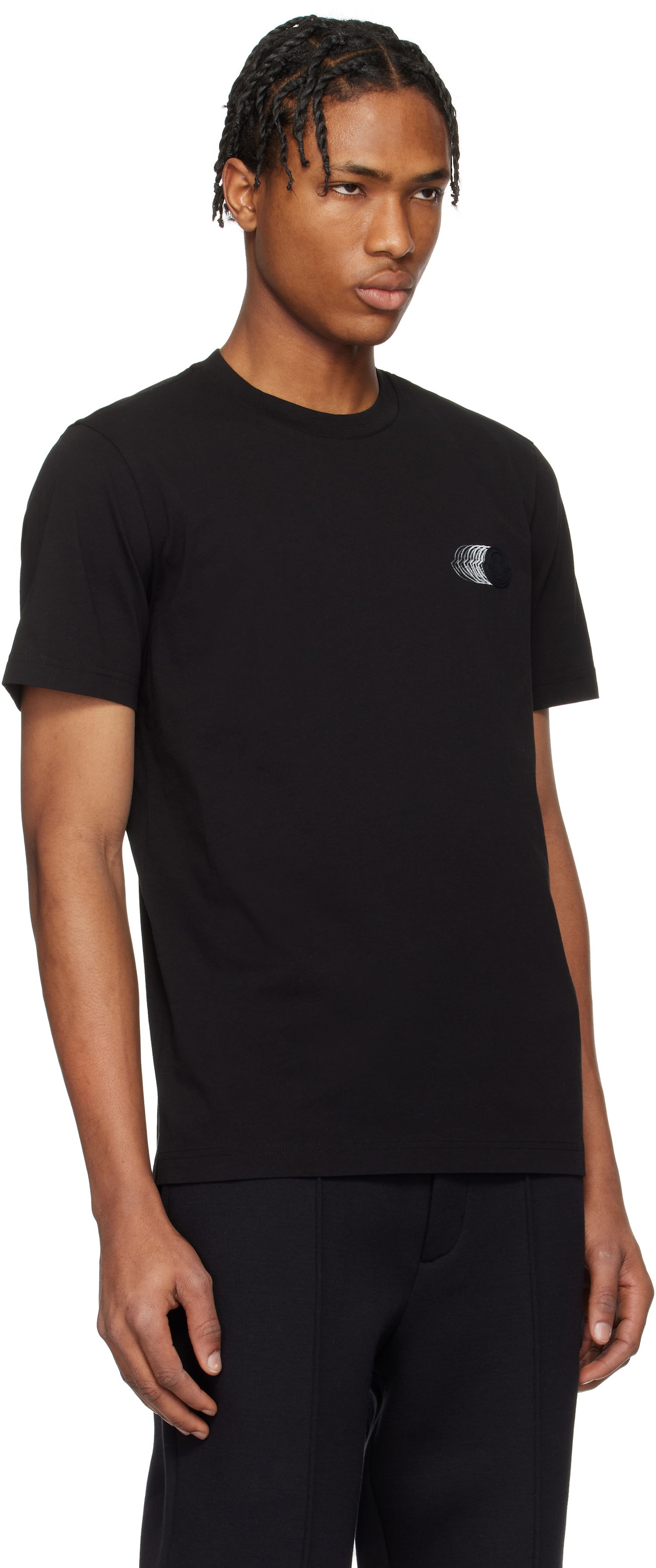 T-shirt Moncler Moncler Faded Logo Cotton T-Shirt Sort | K10918C0002889A17, 1