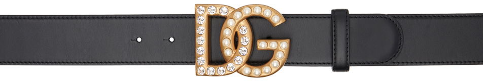 Bælter Dolce & Gabbana Black DG Belt Sort | BE1576 AQ339, 0