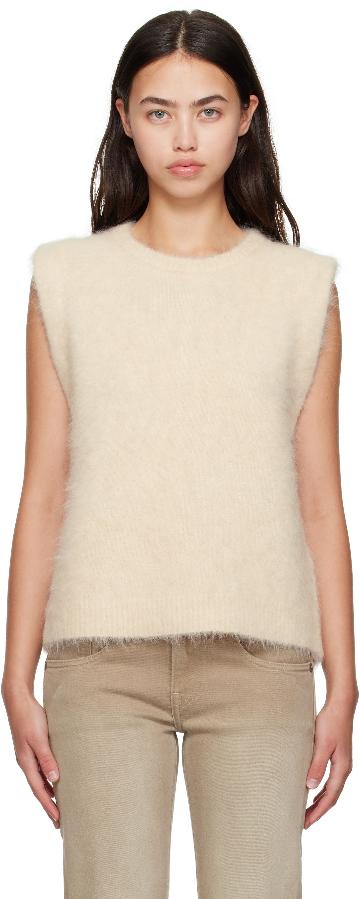 Vest R13 R13 Deep Armhole Knit Vest Beige | R13WY294-Y197A, 0