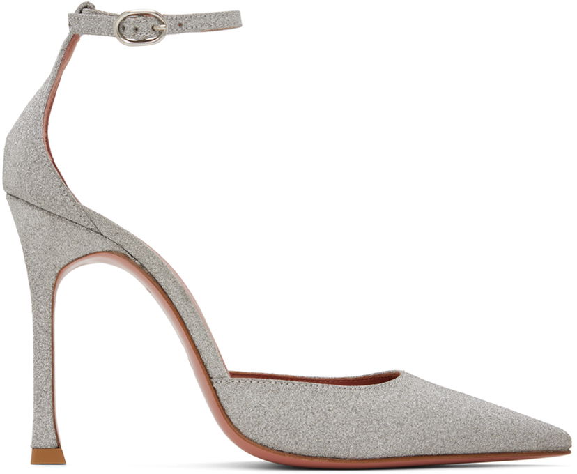 Sneakers og sko Amina Muaddi Glitter Pump Heels Grå | KIM PUMP SR GLITTER