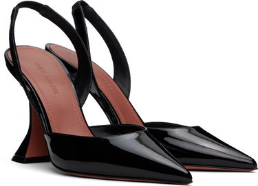 Sneakers og sko Amina Muaddi Amina Muaddi Holli Sling Heels Sort | HOLLI SLING PATENT, 3