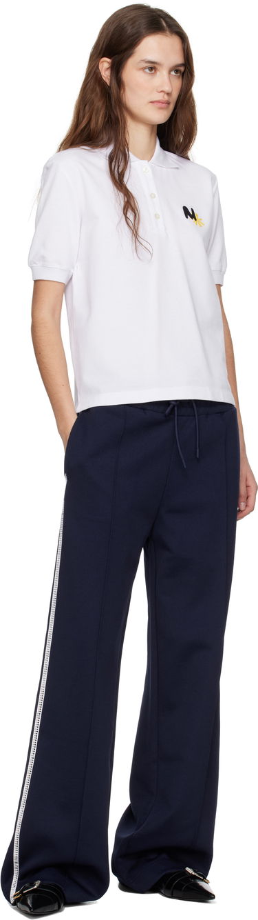 Polo skjorte MSGM MSGM Logo Patch Polo Hvid | 3841MDM80 257137, 3