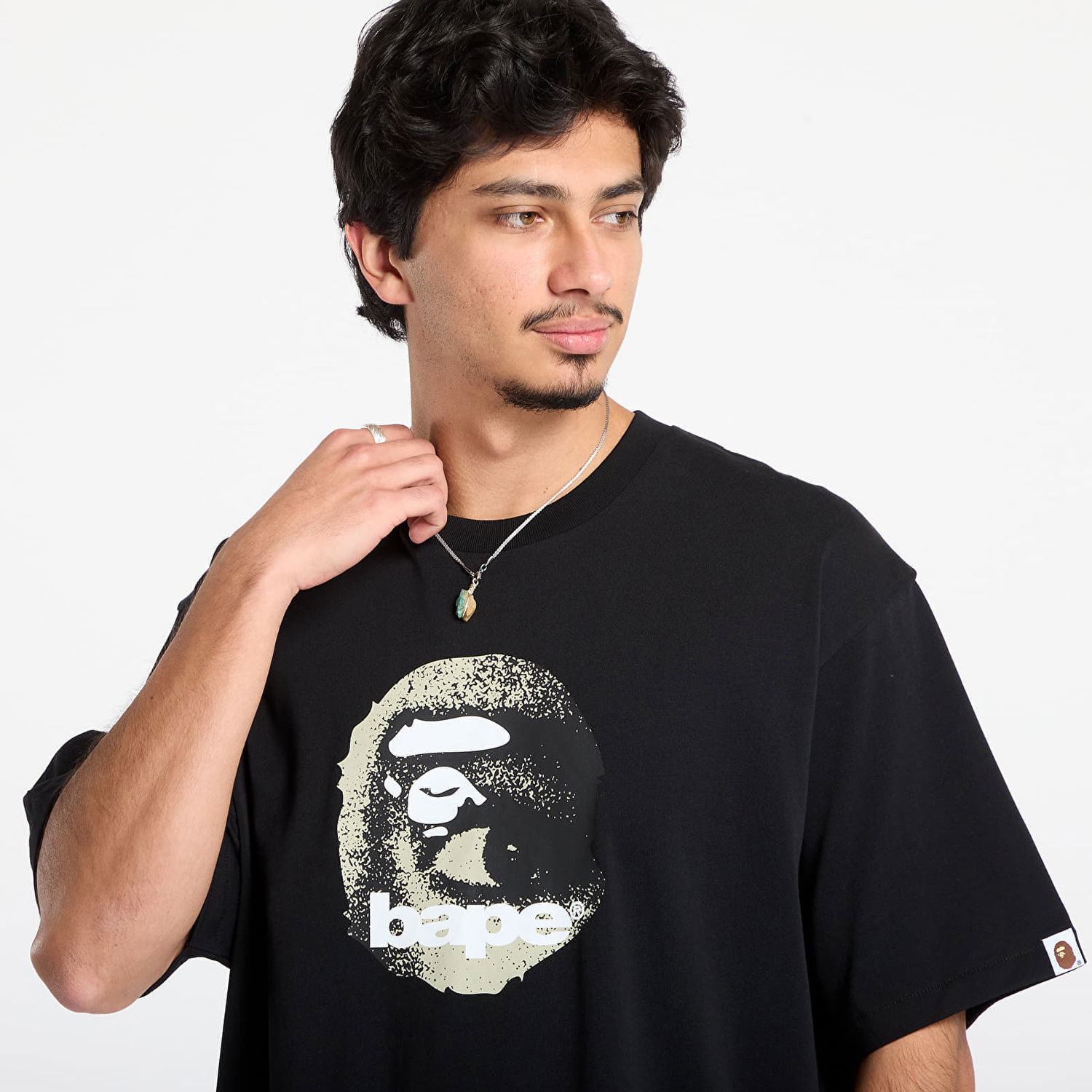 T-shirt BAPE Ape Head Relaxed Fit Tee Sort | 001TEL801307MBLK, 1
