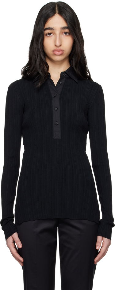 Polo skjorte TOTEME TOTEME Half-Placket Knit Top Sort | 252-WRT0453-YA0044, 0