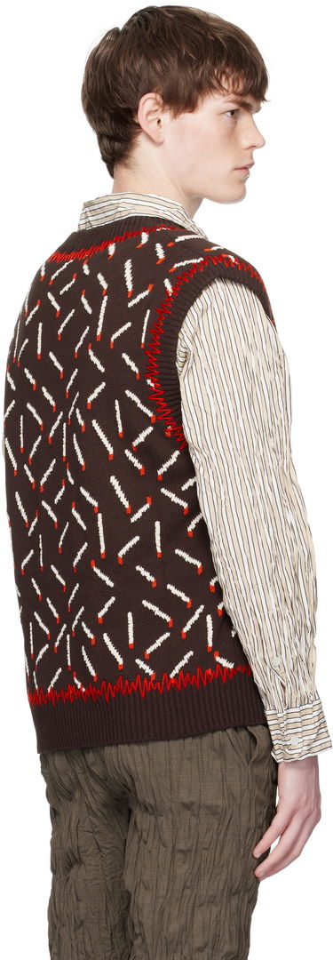 Vest Bottega Veneta Bottega Veneta Cotton Jacquard Matches Vest Brun | 823017V5ET02049, 2
