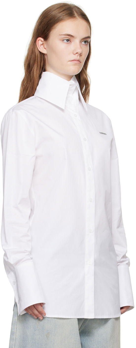 Skjorte We11done High-Neck Collar Shirt Hvid | WD-SH2-24-130-W-WH, 1
