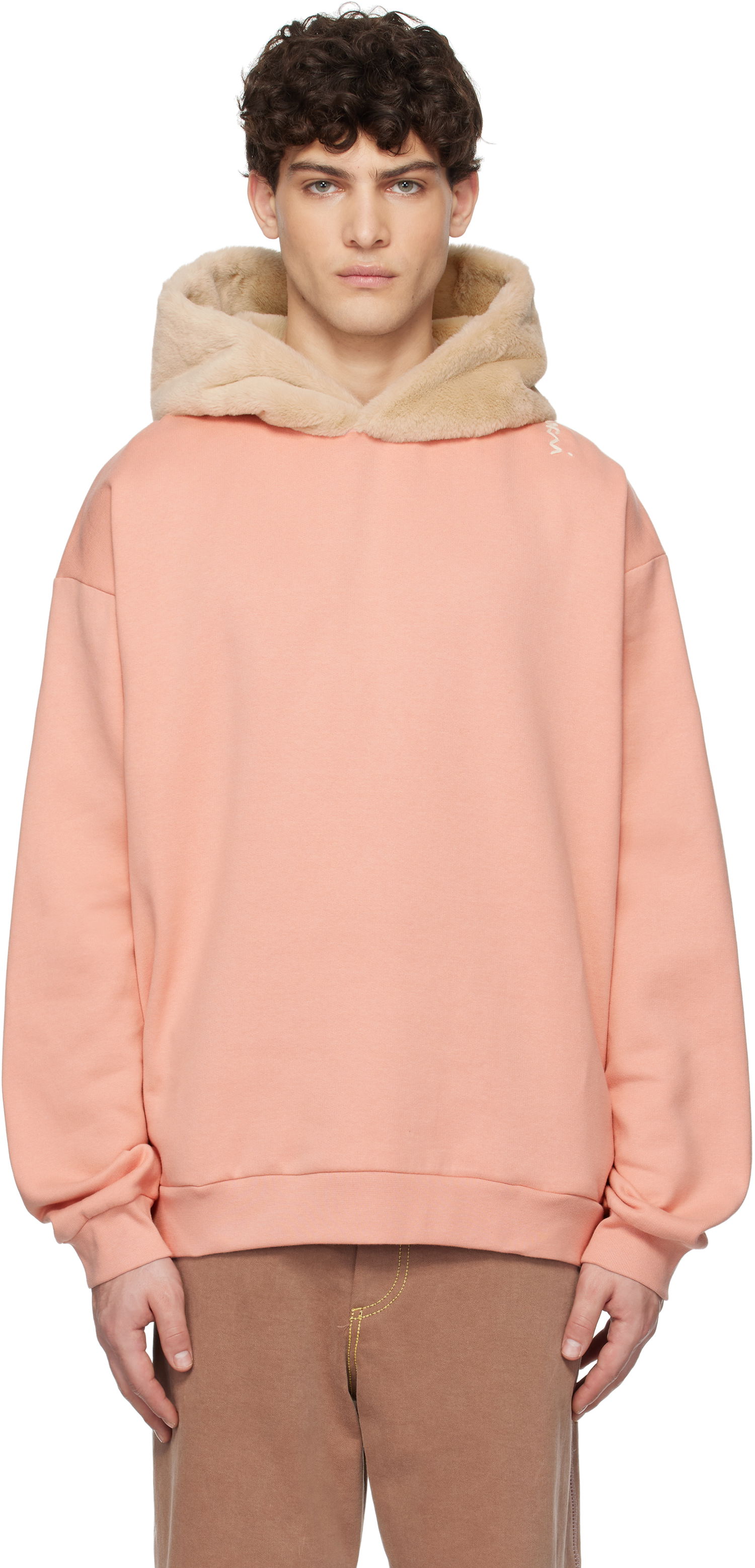 Sweatshirt Marni Marni Brushed Organic Cotton Hoodie Lyserød | FUMU0067SQ UTC269, 0