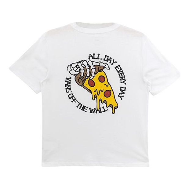 T-shirt Vans Vans Skeleton Pizza Graphic T-Shirt Hvid | VN0A5F3SWHT, 0