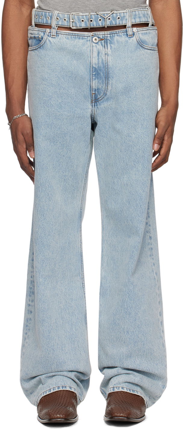 Jeans Y/PROJECT Blue Y Belt Jeans Blå | 207PA003