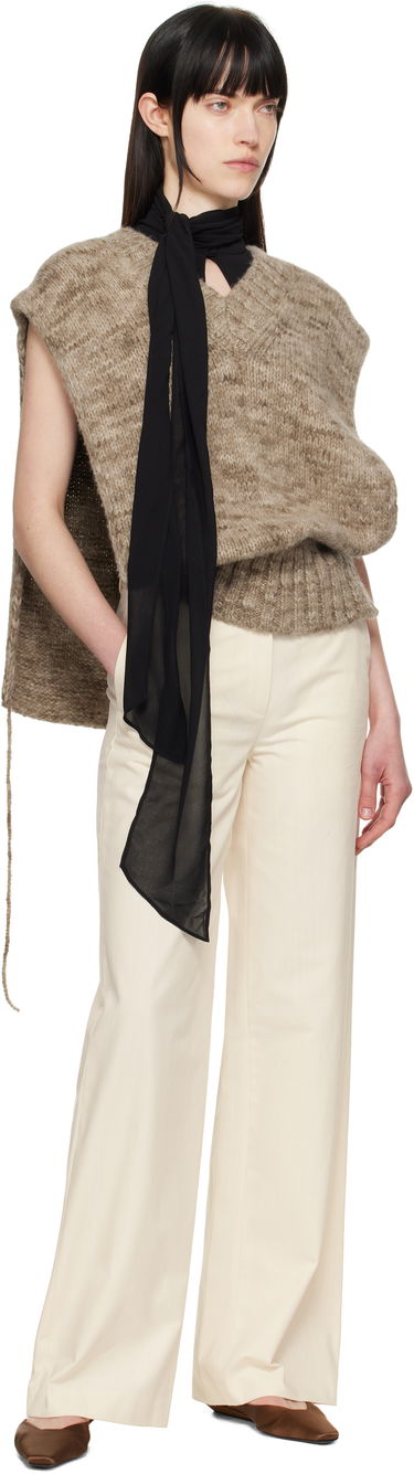 Bukser A.P.C. A.P.C. Margaret Wide-Leg Trousers Beige | COHFU-F08476, 3