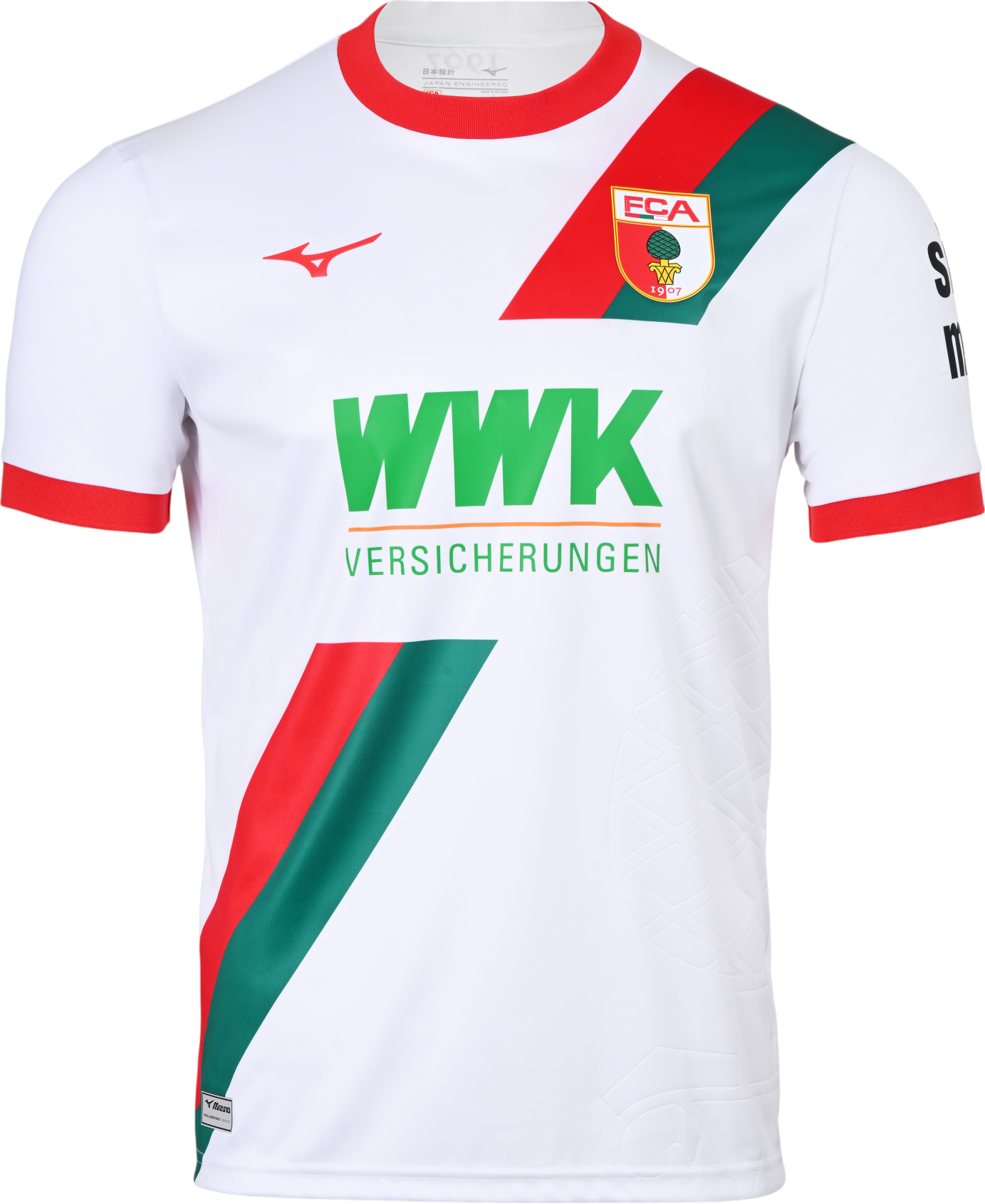 Jersey Mizuno FC Augsburg Home Jersey 2025/26 Hvid | p2gacx10-01, 1