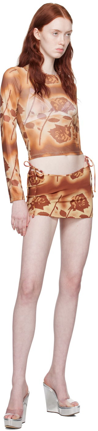 Nederdel Miaou Miaou Floral Long Sleeve Top Brun | 7029PM2SRO, 3