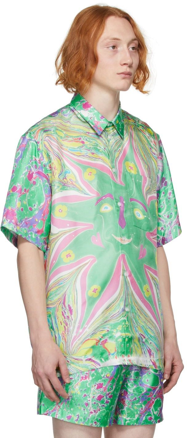 Skjorte Stella McCartney Stella McCartney Ricky Myfawnwy Edition Print Short Sleeve Shirt Grøn | 604051SSA65, 1