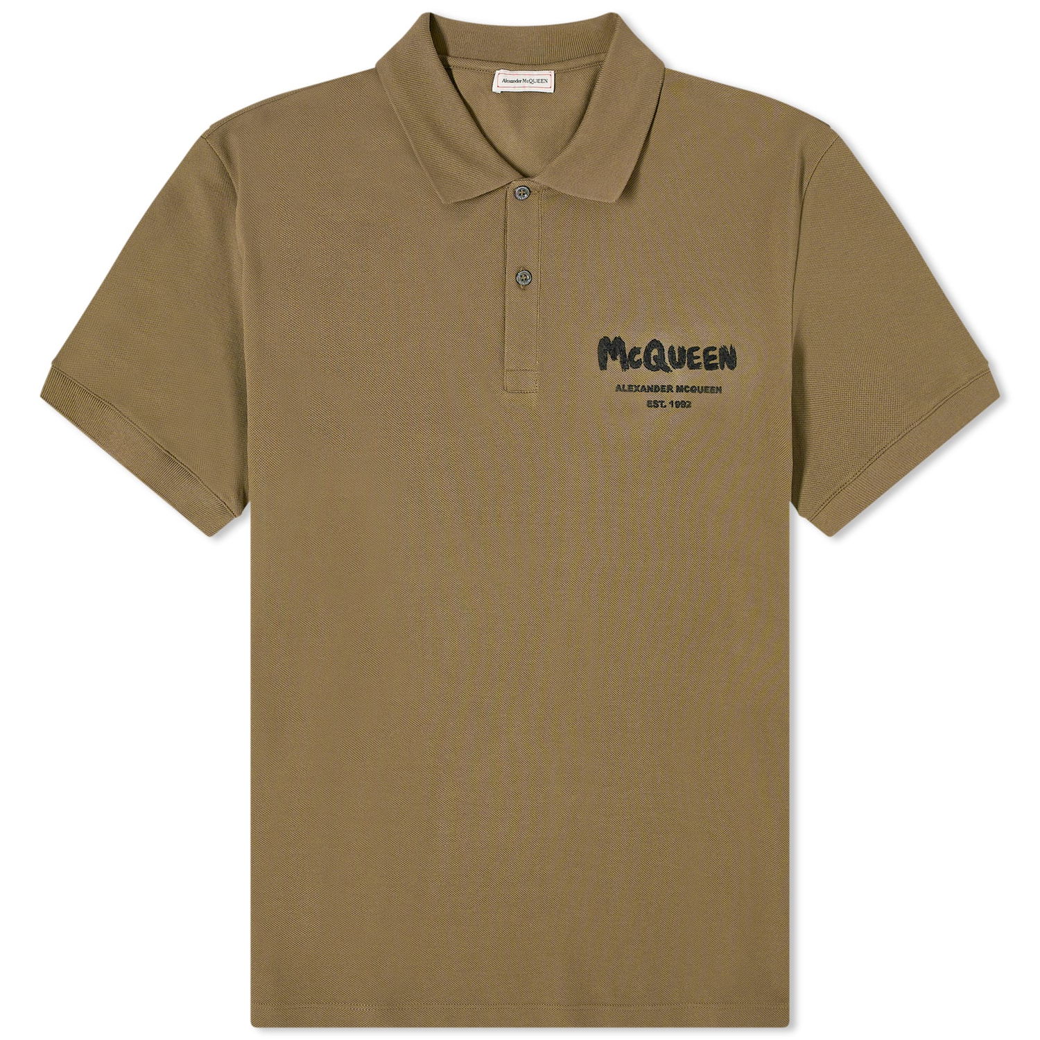 Polo skjorte Alexander McQueen Graffiti Logo Polo Shirt Grøn | 662551QXAAK-3380, 0