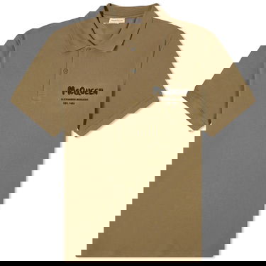 Polo skjorte Alexander McQueen Graffiti Logo Polo Shirt Grøn | 662551QXAAK-3380, 0