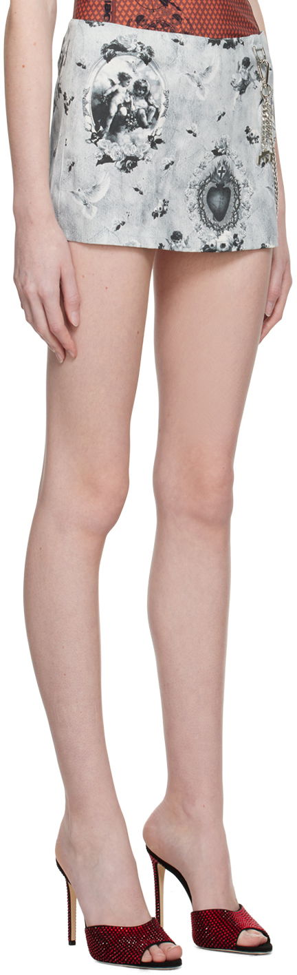 Nederdel Miaou Miaou Binx Printed Miniskirt Grå | 4021SCPAR, 1