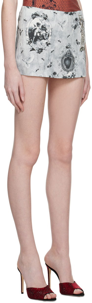 Nederdel Miaou Miaou Binx Printed Miniskirt Grå | 4021SCPAR, 1
