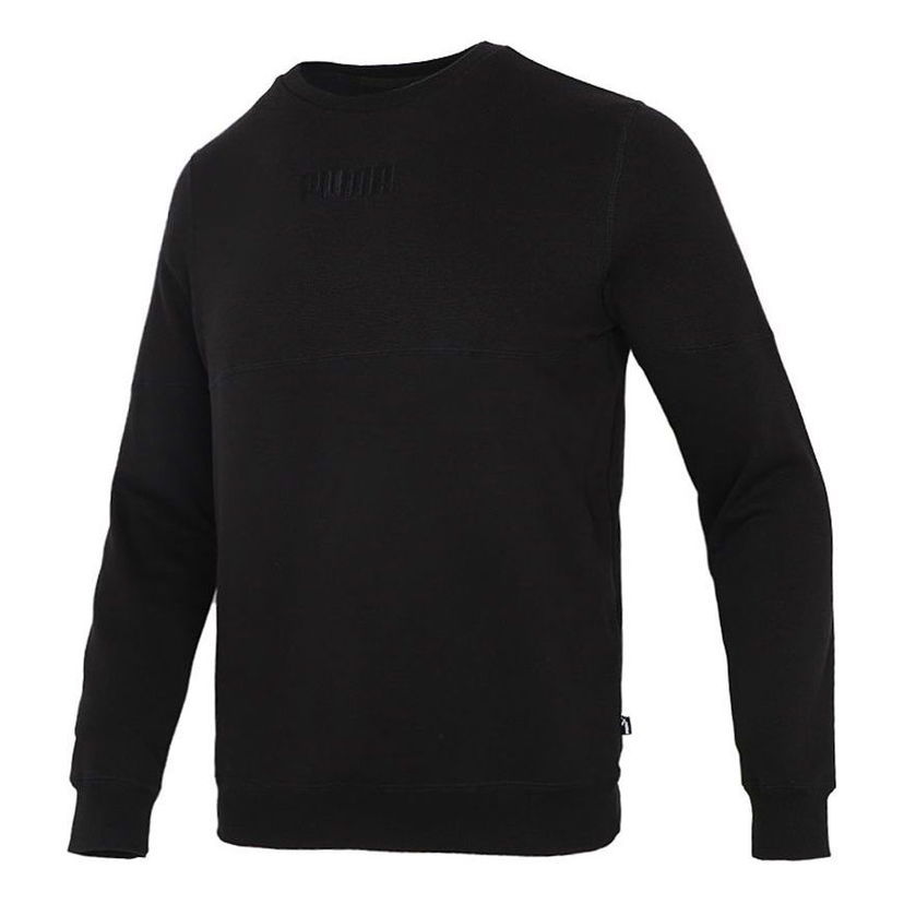 Sweater Puma Puma Logo Round Neck Pullover Sort | 846409-01