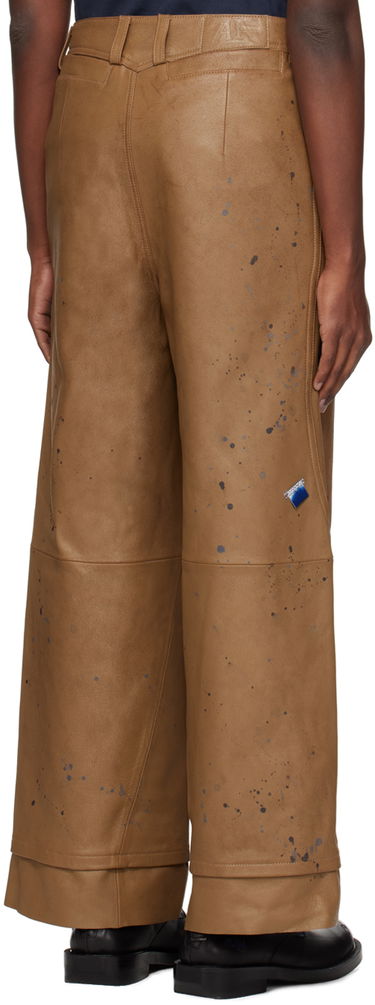 Bukser ADER ERROR Paint Splatter Leather Wide-Leg Pants Brun | BN01SSBT0103BR, 2
