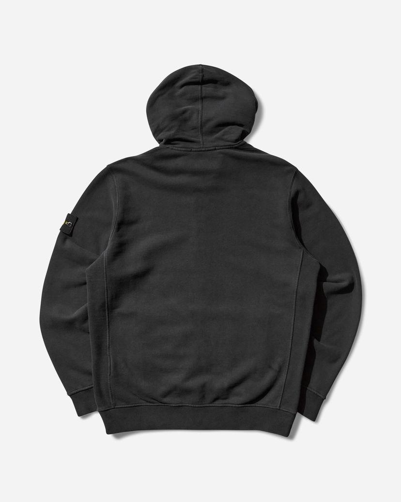 Sweatshirt Stone Island Garment Dyed Zip Hoodie Sort | K2S15-6100067-S0A20 V0029