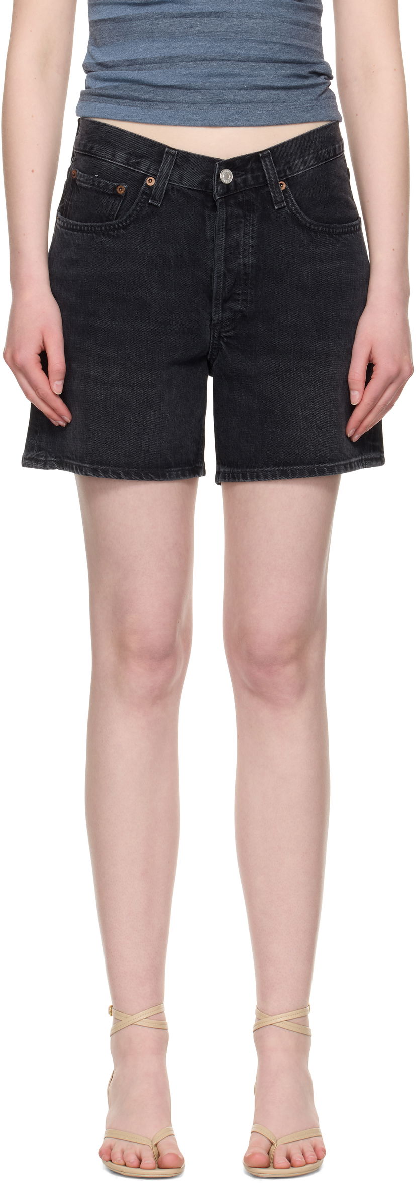 Shorts AGOLDE AGOLDE V-Waist Denim Shorts Sort | A225-1157