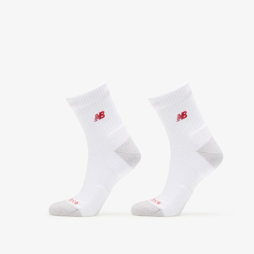 Undertøj og sokker New Balance Active Premium Crew Quarter Socks 2-Pack Hvid | LAS25304WT