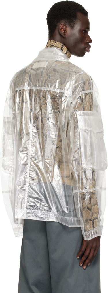 Frakker Dries Van Noten Dries Van Noten Transparent Nylon Patch Pocket Jacket Hvid | 251-020529-1257, 2