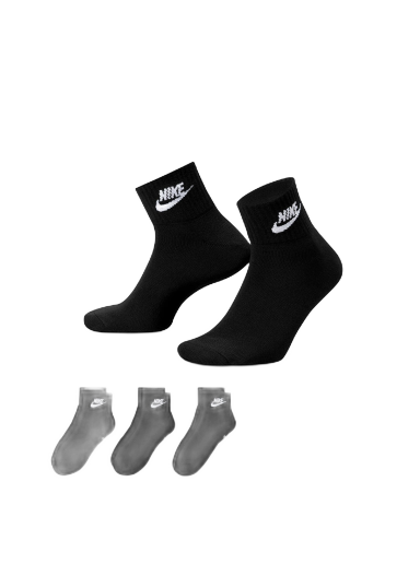 Undertøj og sokker Nike Everyday Essential Ankle Socks 3-Pack Sort | DX5074-010