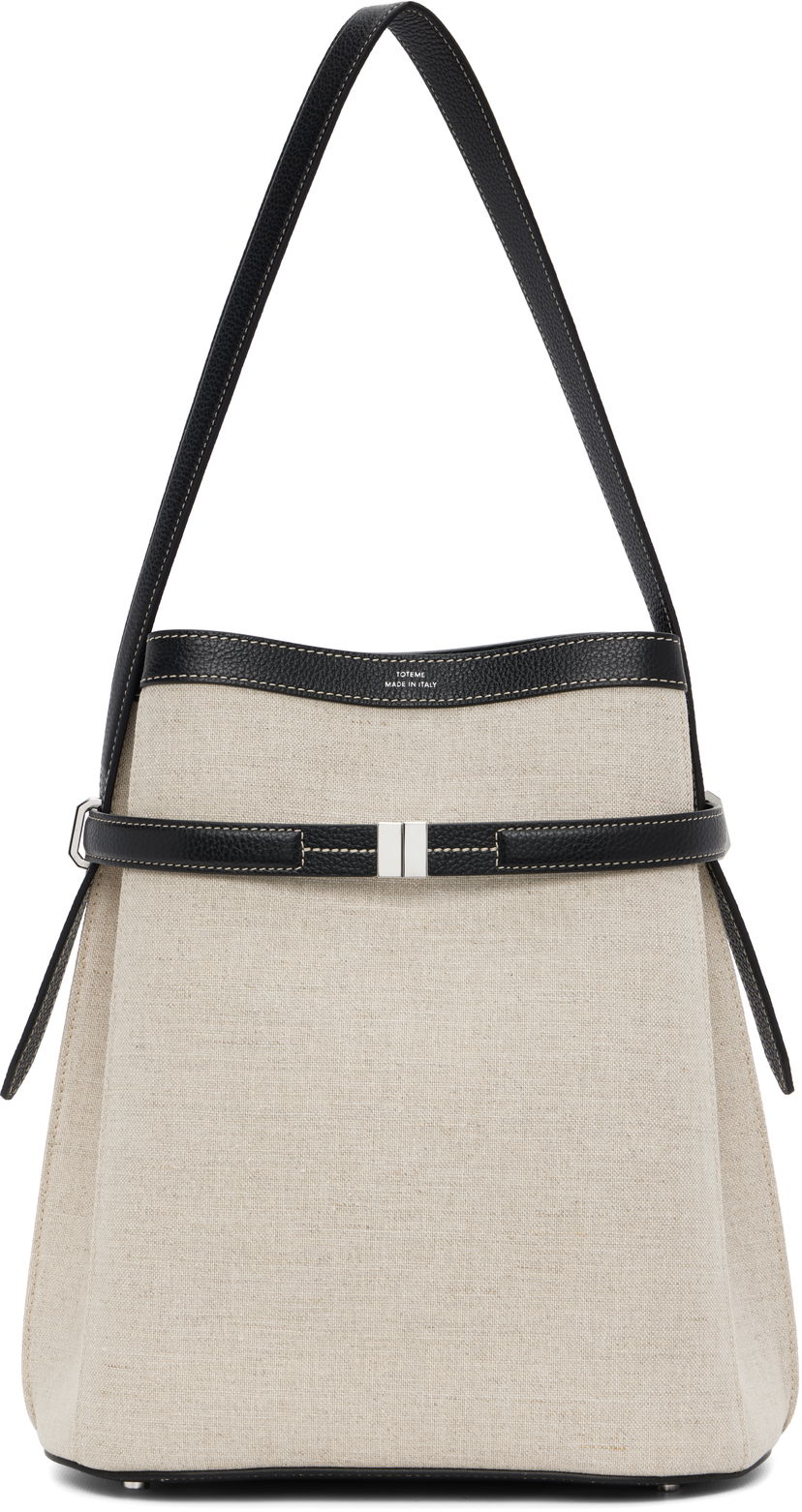 Håndtaske TOTEME TOTEME Belted Canvas Bucket Bag Sort | 244-WAL0048-FB0234