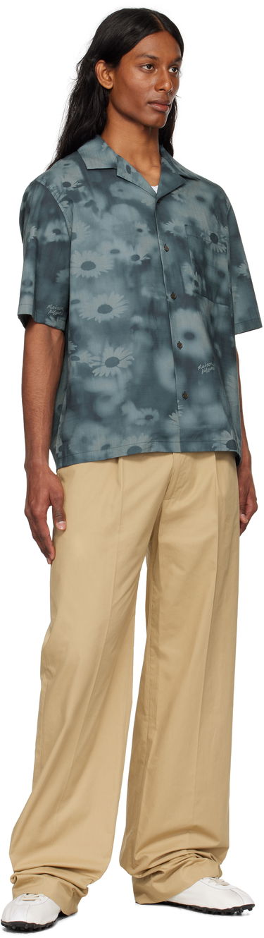 Skjorte MAISON KITSUNÉ Maison Kitsuné Resort Daisy Print Shirt Blå | OM00421WW9054, 3